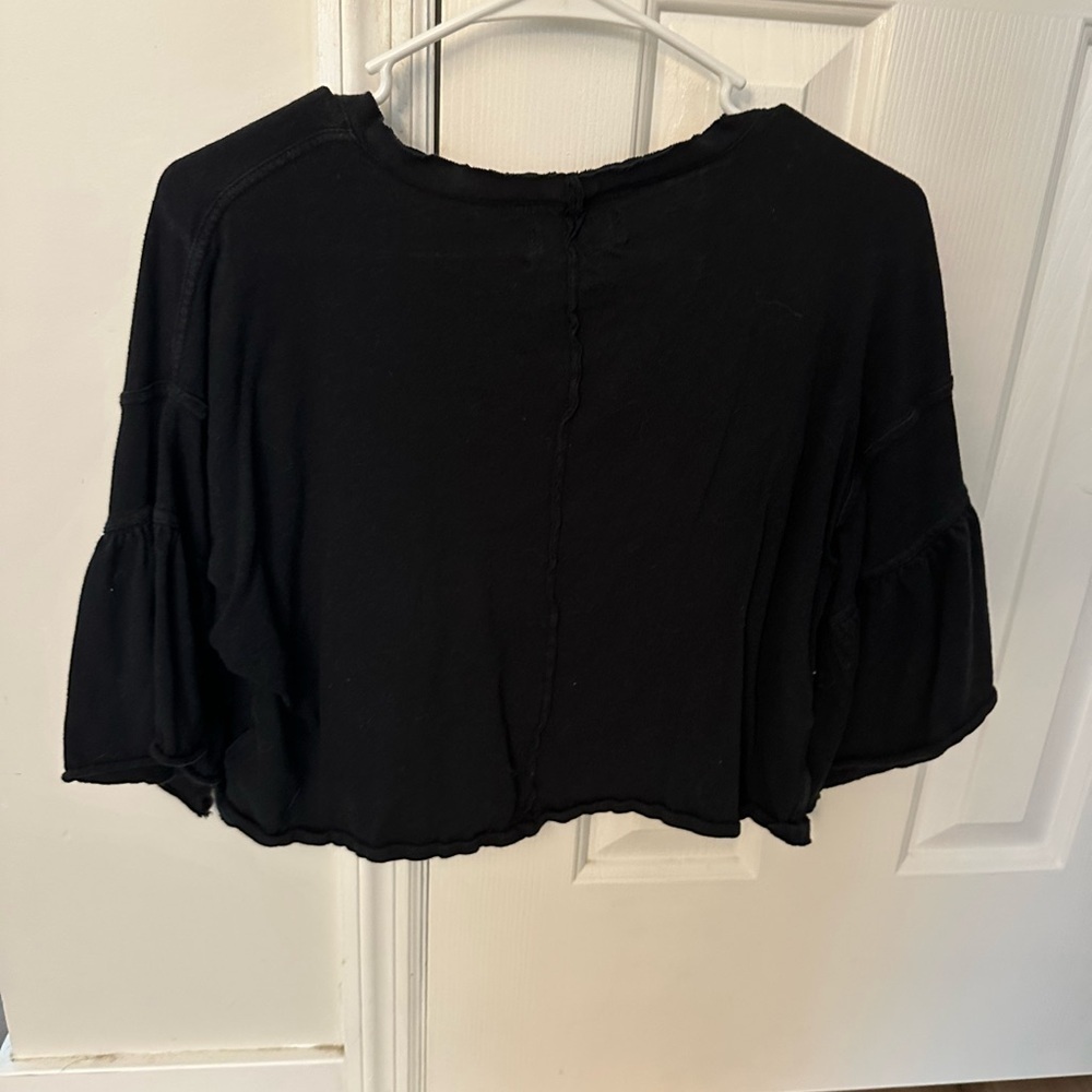 Urban Outfitters Black Ruffled Crop Blouse - Picture 3 of 3